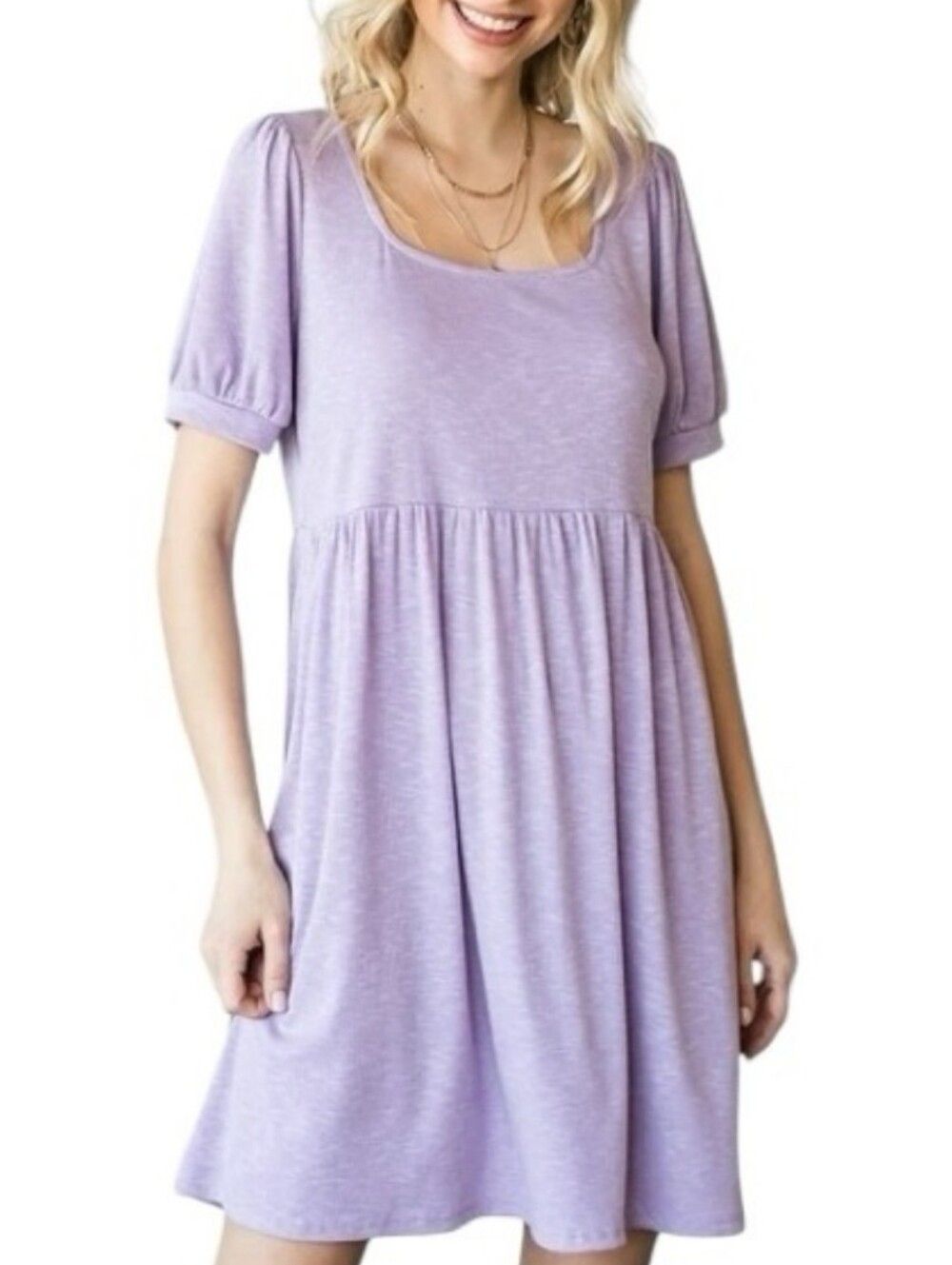 First Love Lilac Scoop Neck Babydoll Tunic